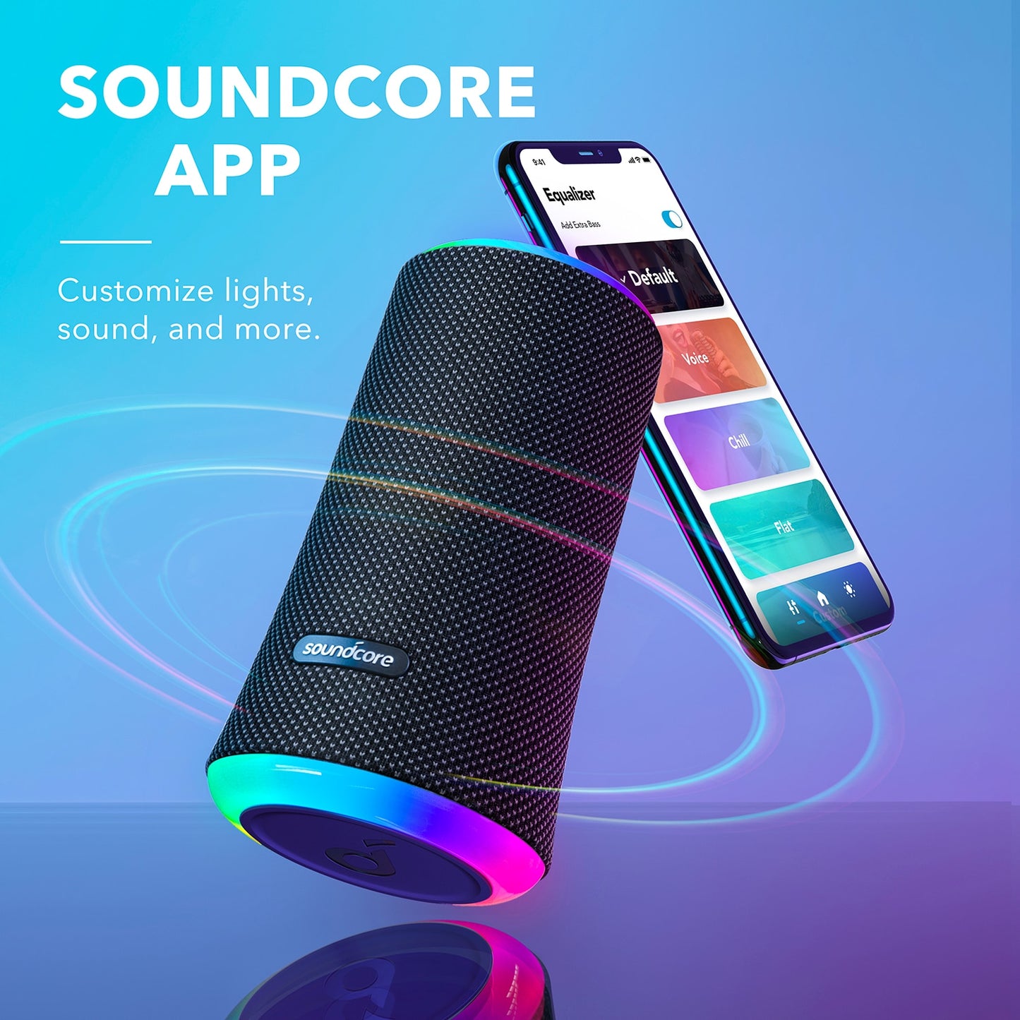 Anker Soundcore Flare 2 Bluetooth Speaker, with IPX7 Waterproof Protection and 360° Sound for Backyard and Beach Party, 20W Wire