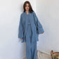 NHKDSASA Kimono Women's Pajamas, Cotton Crepe Long-Sleeved