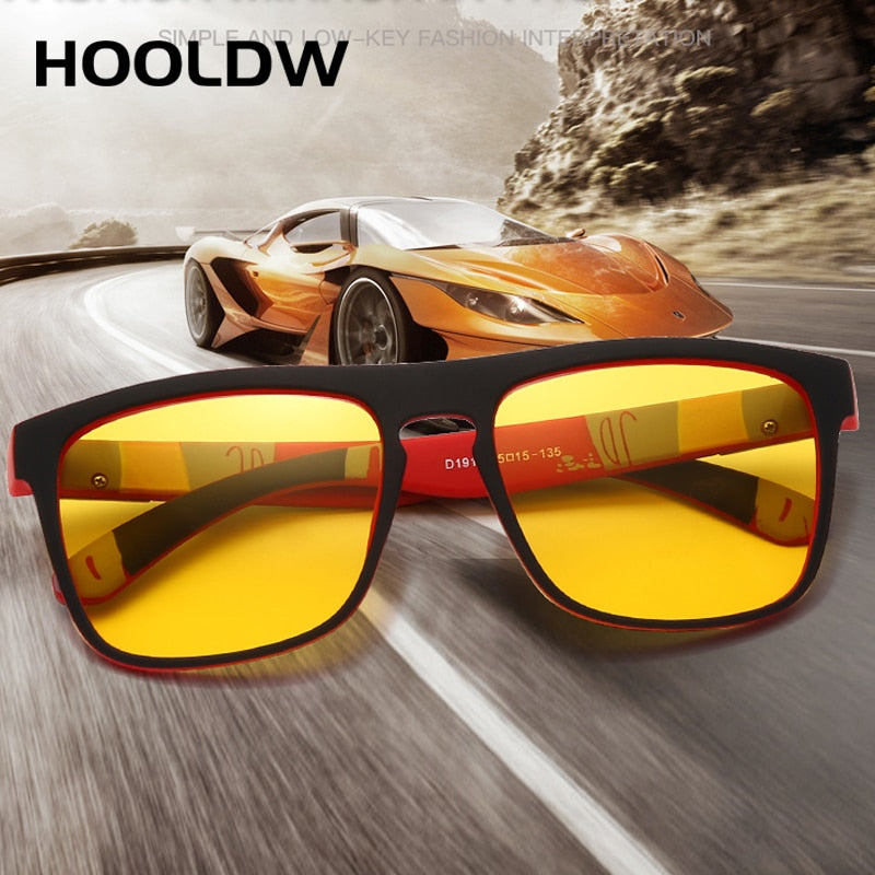 Night Vision Glasses, Polarized Sunglasses Yellow Lens Anti-Glare Goggle Night Driving Sun glasses UV400