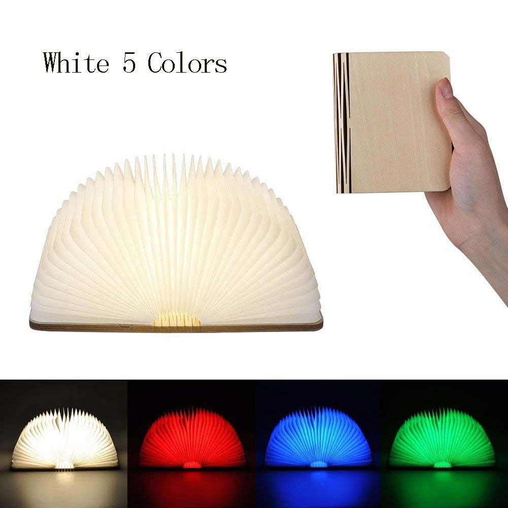 3D Folding Creative LED Wooden Book Night Light