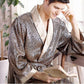 Men's Robe Nightgown Satin Kimono Bathrobe