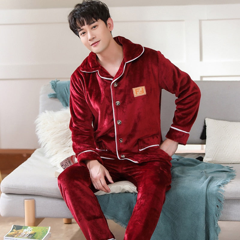 Men's Warm Flannel Sleepwear