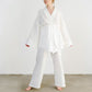 NHKDSASA Kimono Women's Pajamas, Cotton Crepe Long-Sleeved