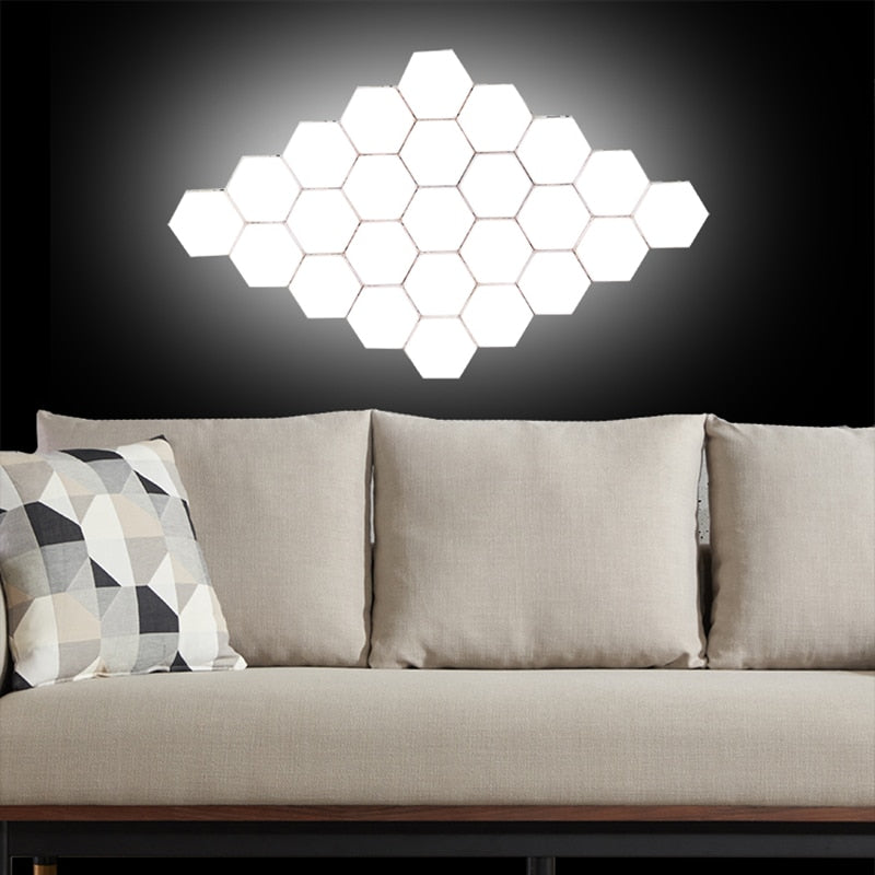 Modern LED Magnetic Honeycomb Touch Quantum Modular Touch Sensitive Lighting LOFT LED Night lamp