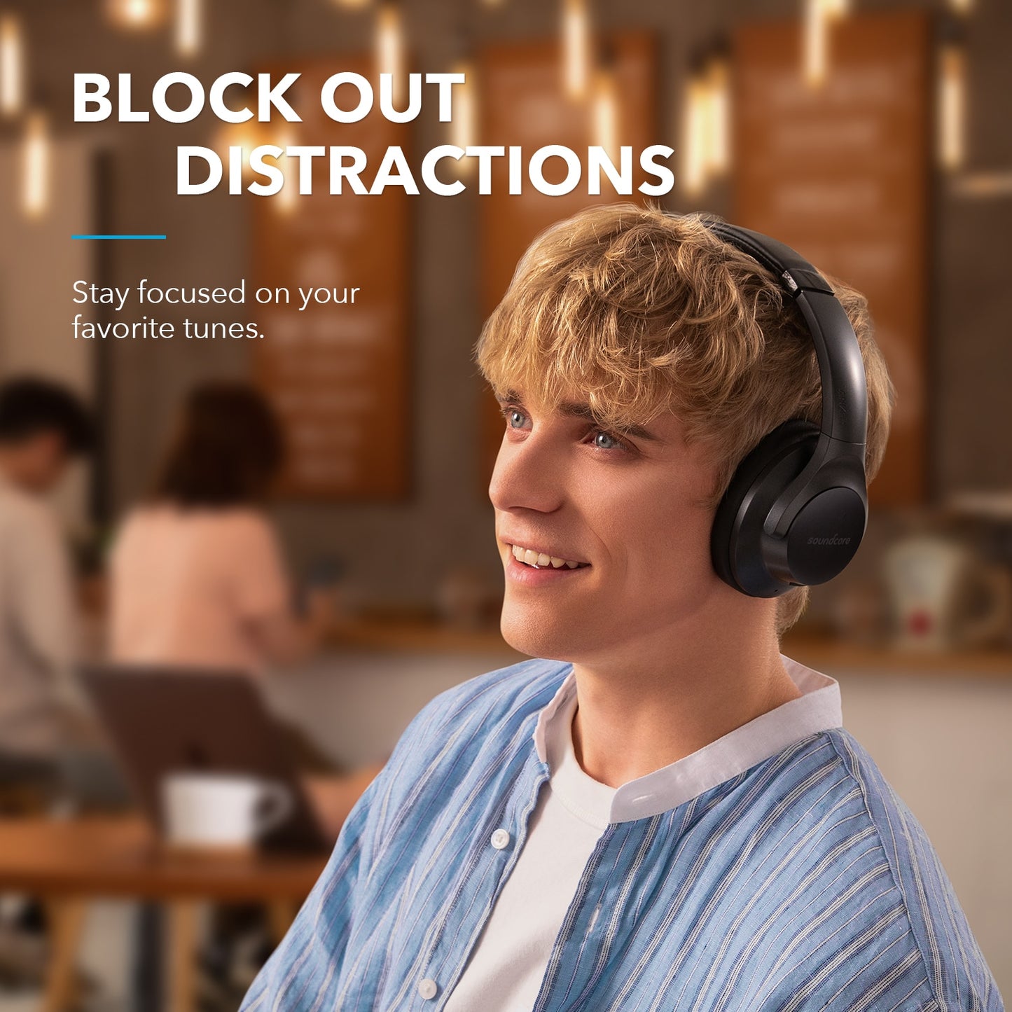 Soundcore by Anker Life Q20+ Active Noise Cancelling wireless bluetooth Headphones, 40H Playtime, Hi-Res Audio, Soundcore App