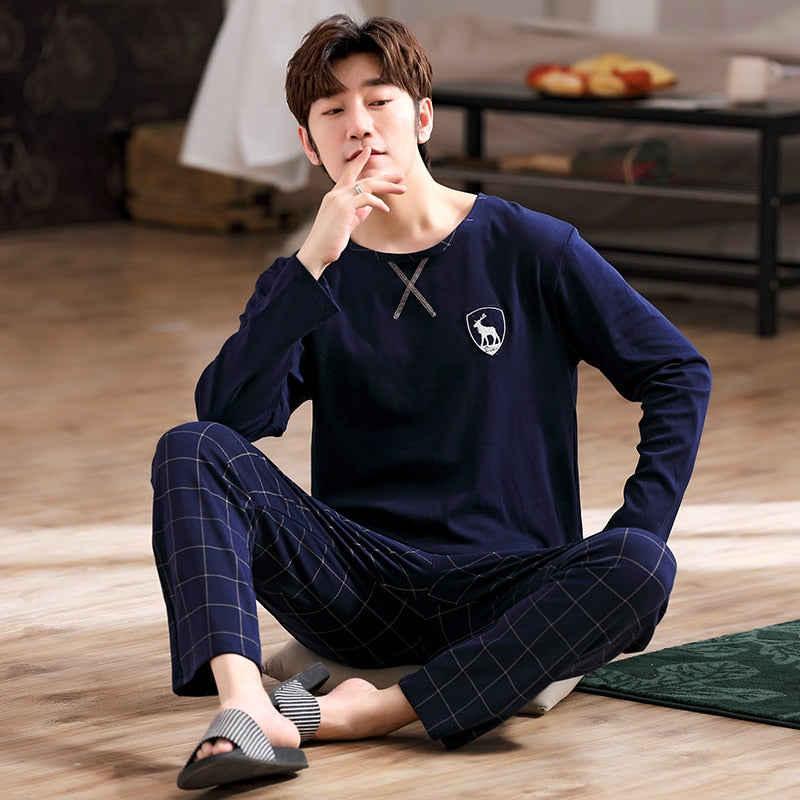 Men's Pure Full Cotton Pajamas Sleepwear