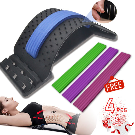 Back Massager Stretcher Support, Spine Deck Pain Relief, Chiropractic Lumbar Relief, Back Stretcher, Fitness Massage Equipment