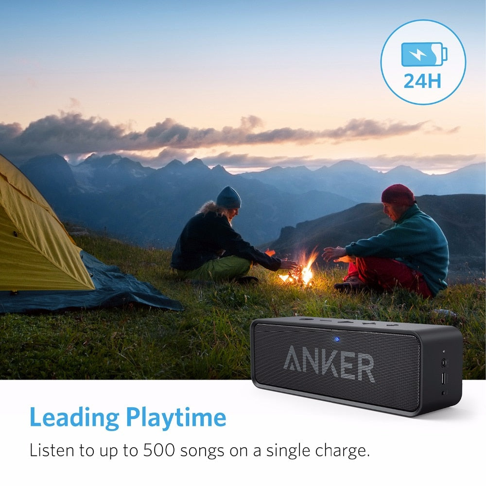 Anker Soundcore Portable Wireless Bluetooth Speaker with Dual-Driver Rich Bass 24h Playtime 66 ft Bluetooth Range &amp; Built-in Mic