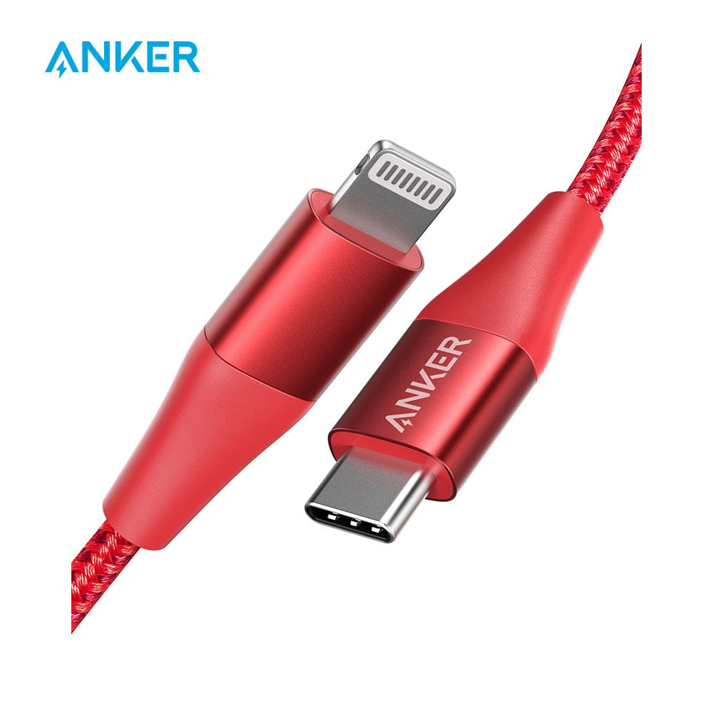 Anker USB C to Lightning Cable,Mfi Certified,Powerline+ II Nylon Braided,for iPhone 11/11 pro/X/XS etc, Supports Power Delivery