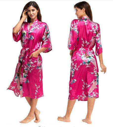 Women's Silk Kimono Robe, Numerous Designs