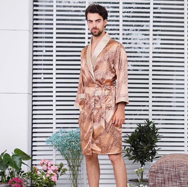 Luxury Men's Satin Kimono Robe