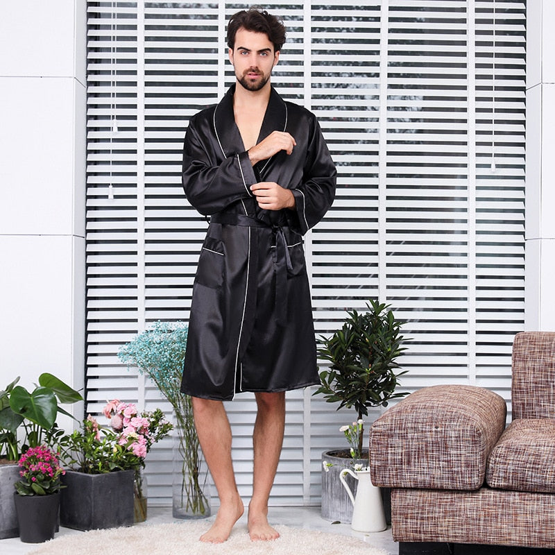 Luxury Men's Satin Kimono Robe