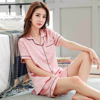 Women's Silk Satin Pajamas Set