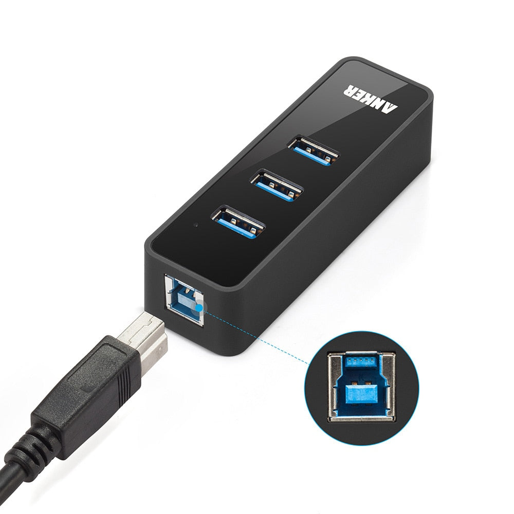 Anker 3-Port USB 3.0 HUB with Gigabit Ethernet Converter,A RJ45 Gigabit Ethernet Port,for Windows XP,Vista,Win7/8,Mac OS etc