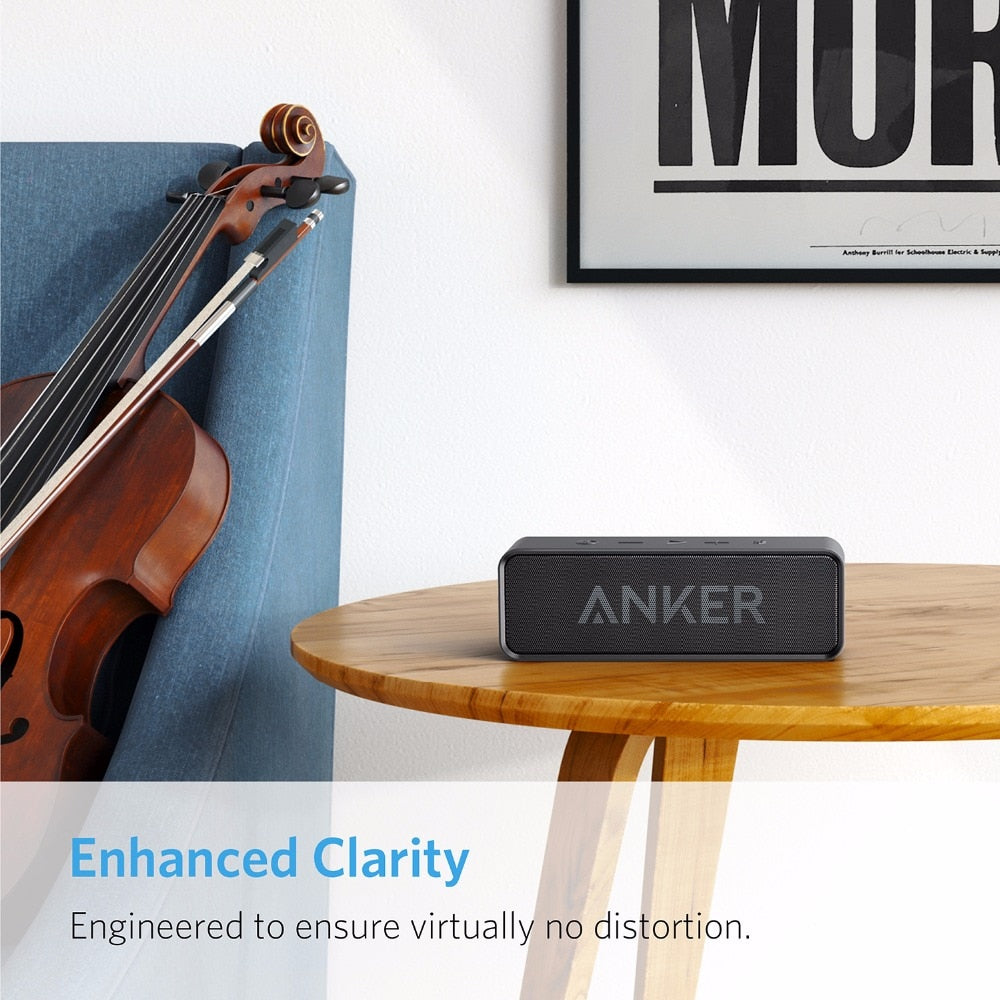 Anker Soundcore Portable Wireless Bluetooth Speaker with Dual-Driver Rich Bass 24h Playtime 66 ft Bluetooth Range &amp; Built-in Mic