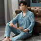 Cotton Solid Color Design Pajama for Men Lounge Sleepwear