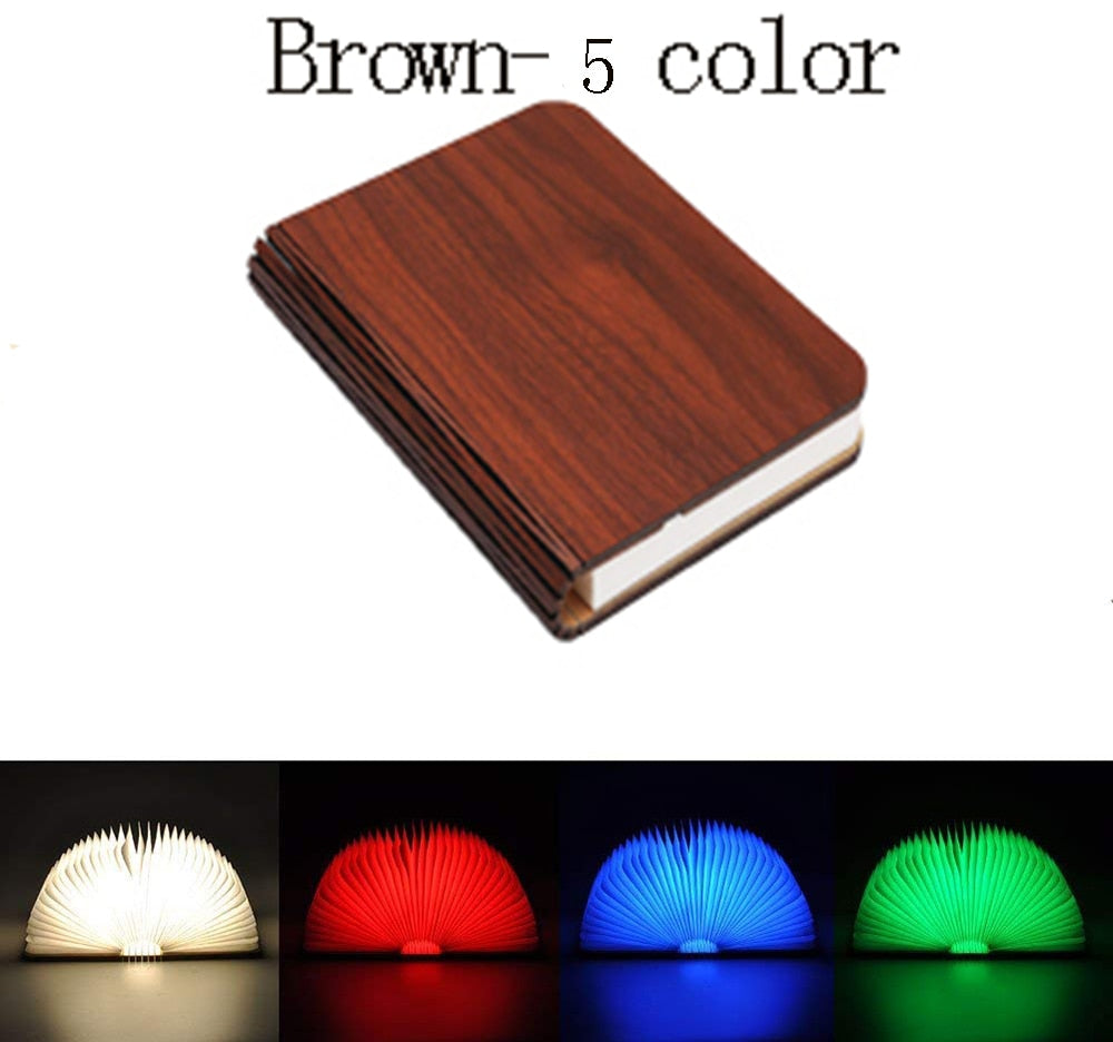 3D Folding Creative LED Wooden Book Night Light