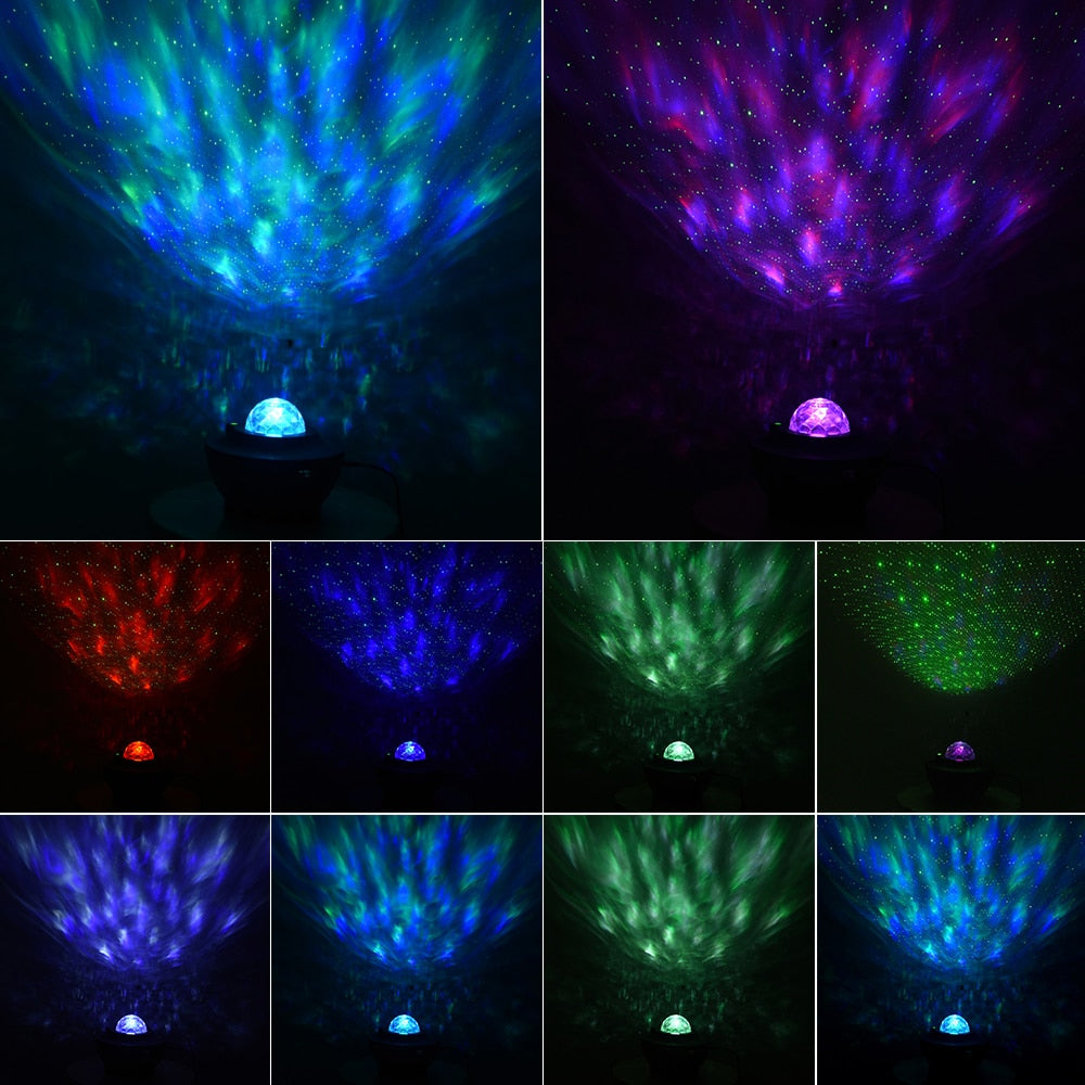 USB LED Star Night Light Projector, Bluetooth-compatible Sound-Activated