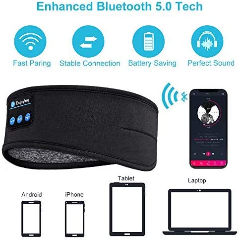 Bluetooth Wireless Headphones Headband and Eye Mask