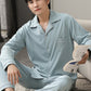 Cotton Solid Color Design Pajama for Men Lounge Sleepwear