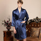 Men's Robe Nightgown Satin Kimono Bathrobe