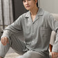 Cotton Solid Color Design Pajama for Men Lounge Sleepwear