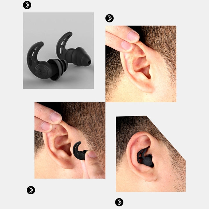 3 Layer Soft Silicone Tapered Noise Reduction Ear Plugs