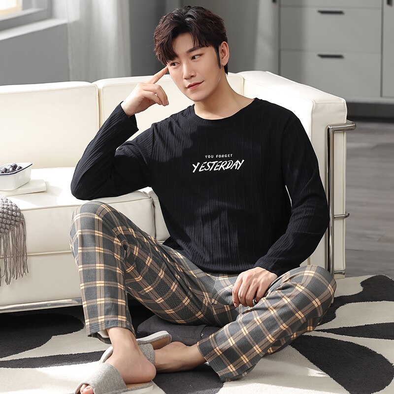 Men's Pure Full Cotton Pajamas Sleepwear