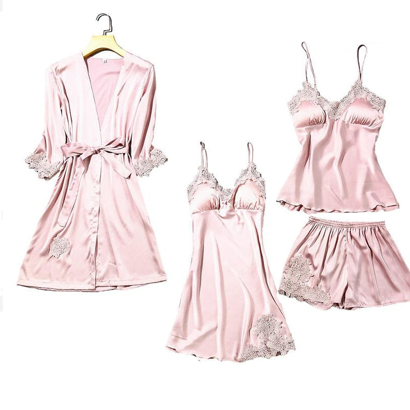 Women's Satin Lace Pajama Set