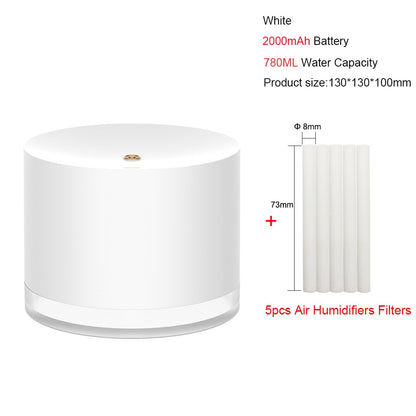 Portable Air Humidifier Wireless 2000mAh USB Rechargeable