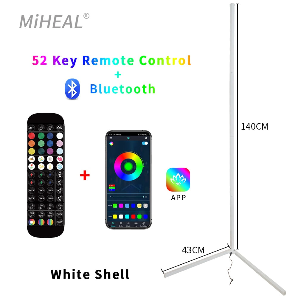 RGB LED 52 Key Remote Control/Bluetooth/WiFi Floor lamp