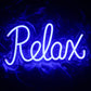 "Relax" Neon Light and Sign
