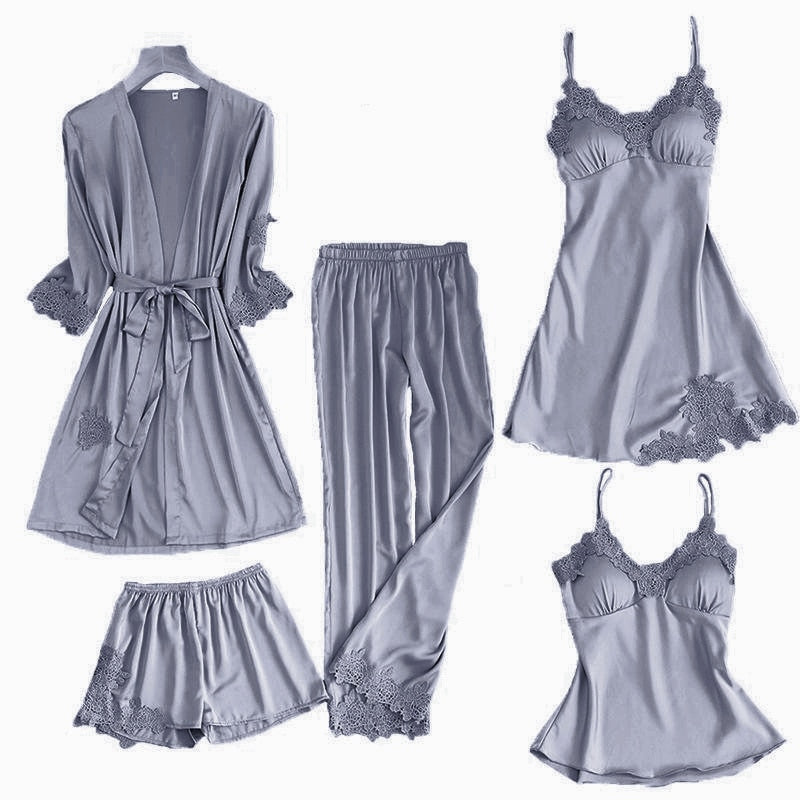 Women's Satin Lace Pajama Set