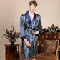 Men's Robe Nightgown Satin Kimono Bathrobe