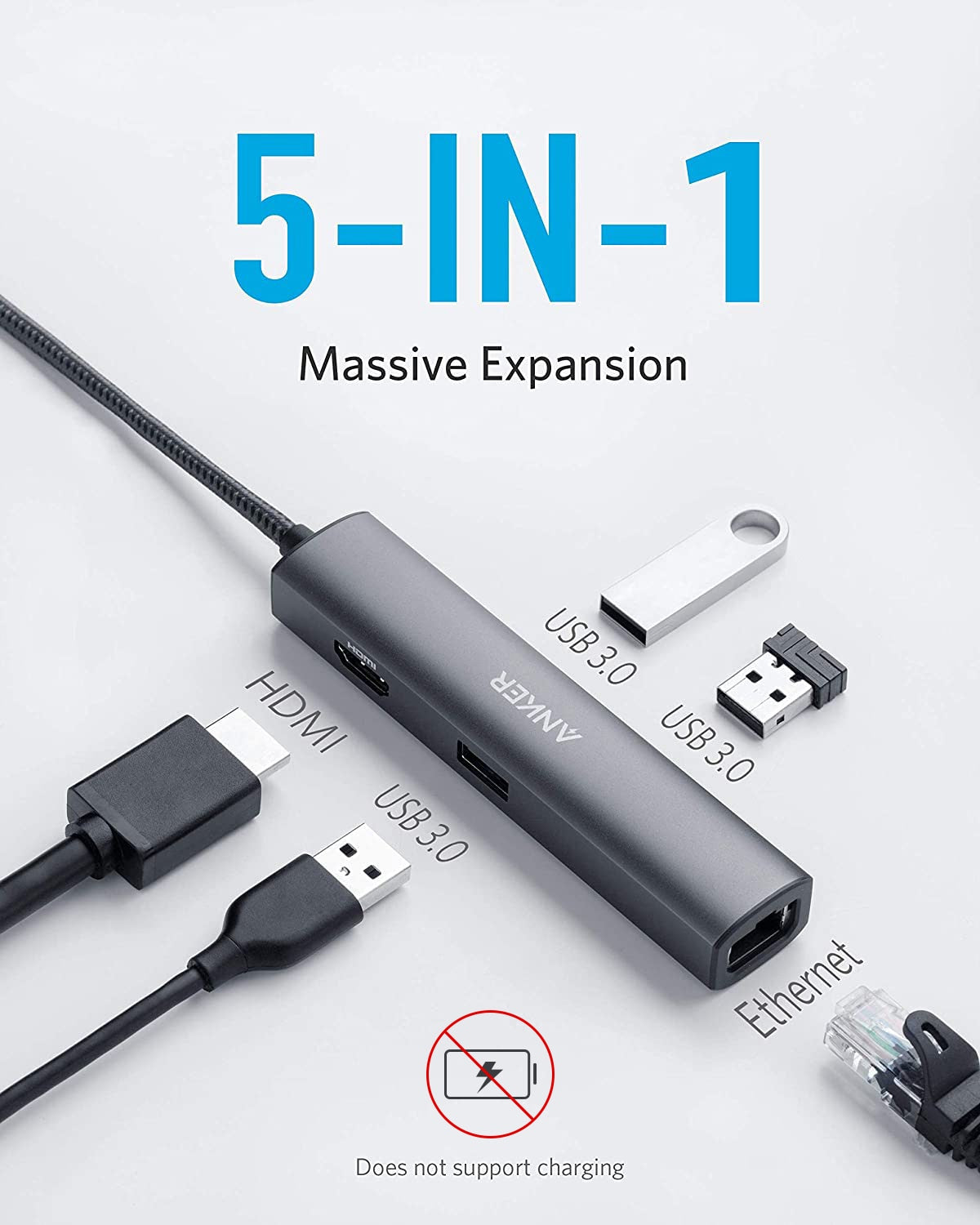 Anker Premium 5-in-1 USB-C Hub 3A1H1E B2C - UN Gray Iteration 1