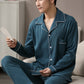 Cotton Solid Color Design Pajama for Men Lounge Sleepwear