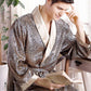 Men's Robe Nightgown Satin Kimono Bathrobe