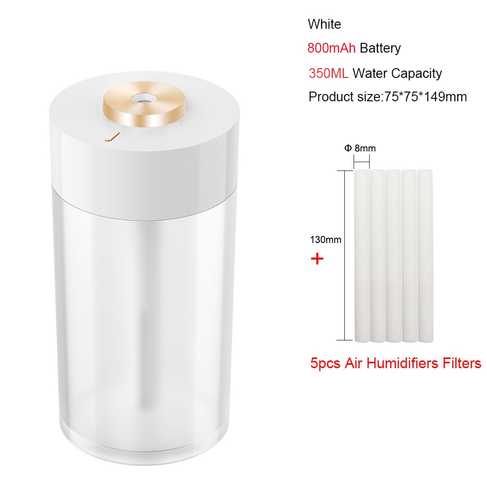 Portable Air Humidifier Wireless 2000mAh USB Rechargeable