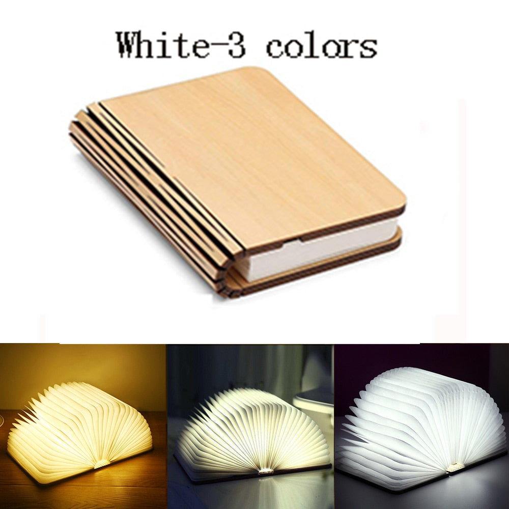 3D Folding Creative LED Wooden Book Night Light