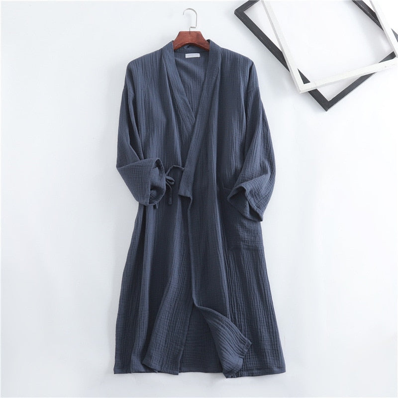 Men and Women's Solid Cotton Bathrobe