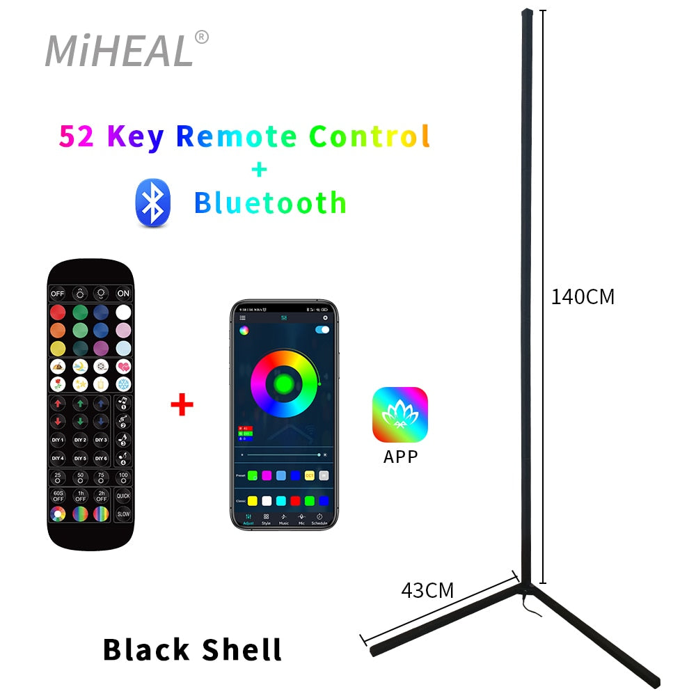 RGB LED 52 Key Remote Control/Bluetooth/WiFi Floor lamp