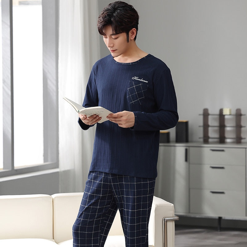 Men's Pure Full Cotton Pajamas Sleepwear