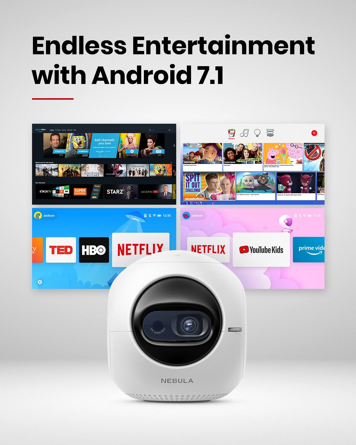 Anker Nebula Astro movie mini projector, small portable projector with 100 ANSI lumens, Android 7.1