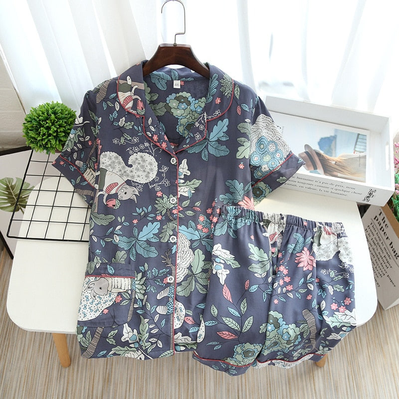 Women's Long-sleeved Floral Pajamas