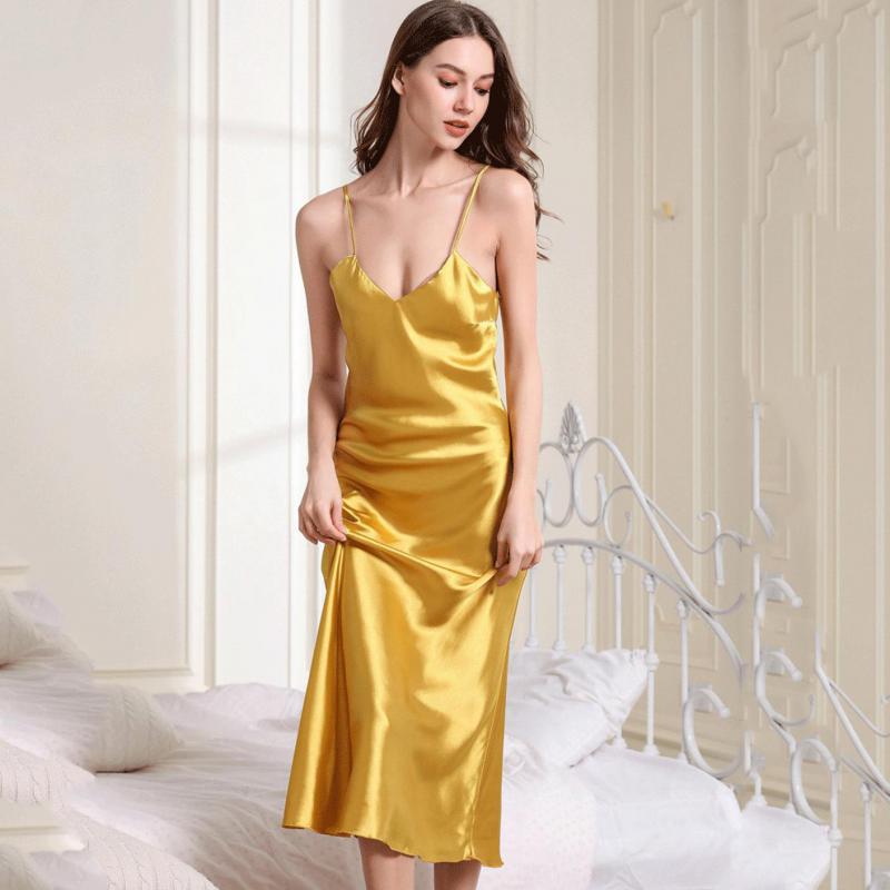 Satin Rayon Suspender Long Nightgown