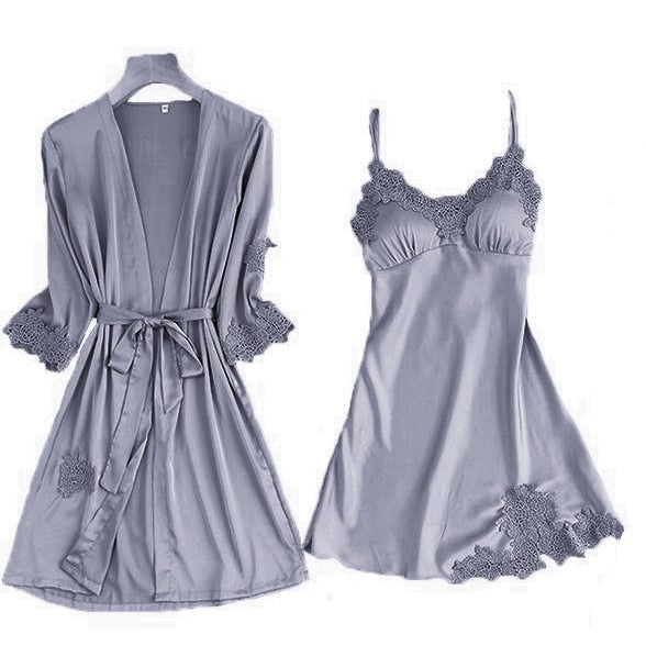 Women's Satin Lace Pajama Set