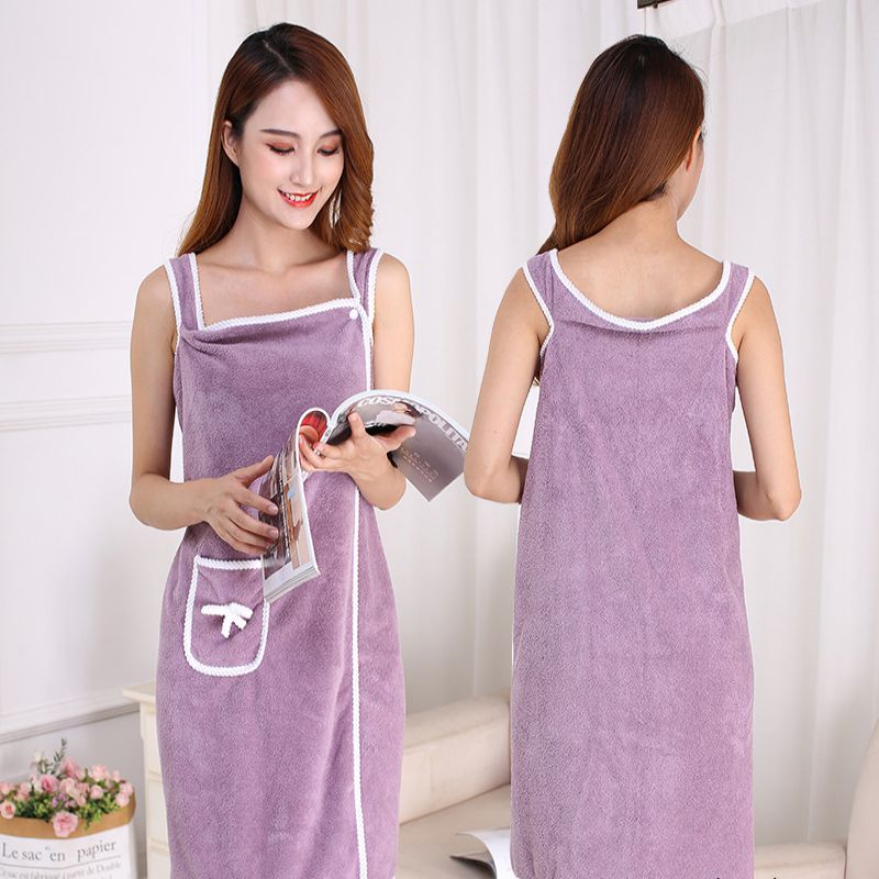 Women Large Bathrobe Quick Dry Wearable Microfiber