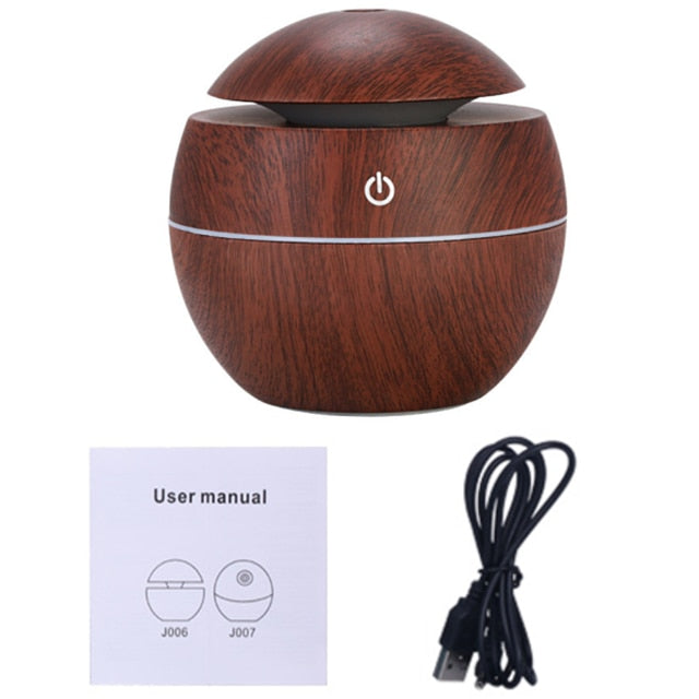 Wood Ultrasonic Humidifier Electric Air Aroma Diffuser