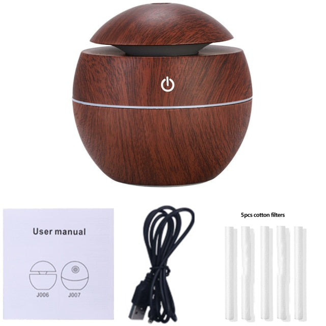 Wood Ultrasonic Humidifier Electric Air Aroma Diffuser