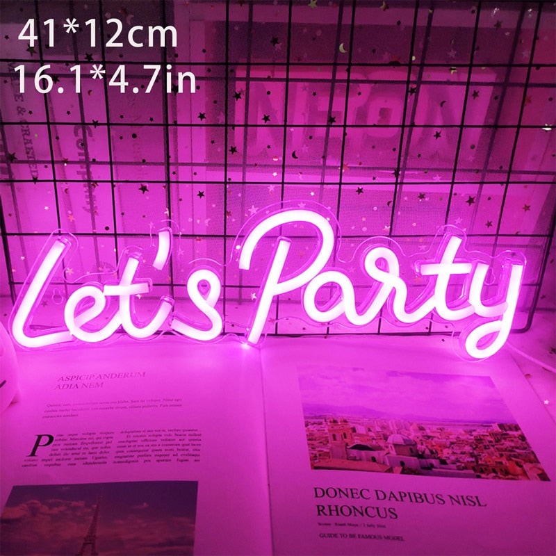 Custom LED Let's Party Neon Light Sign